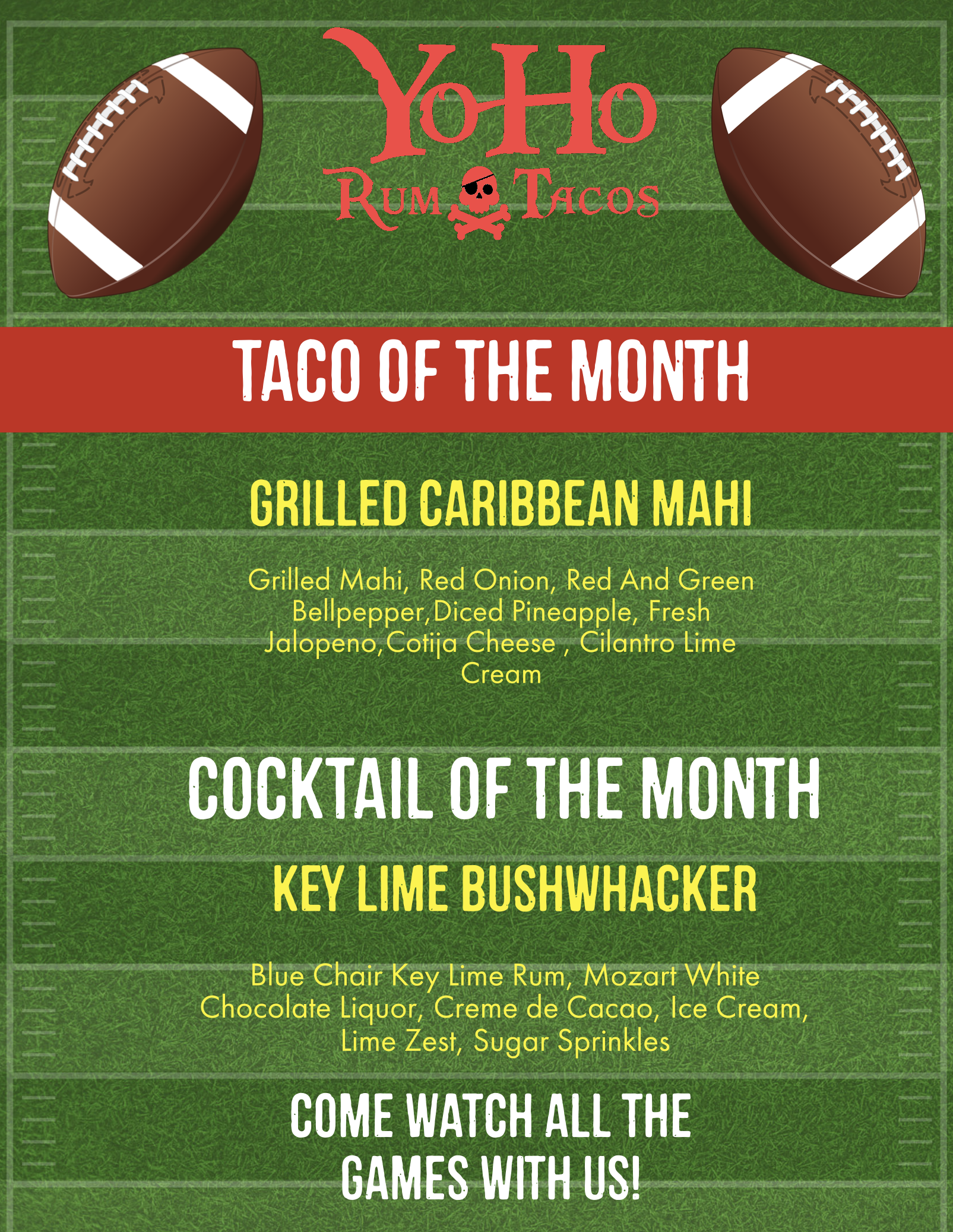 Monthly Specials at Yoho